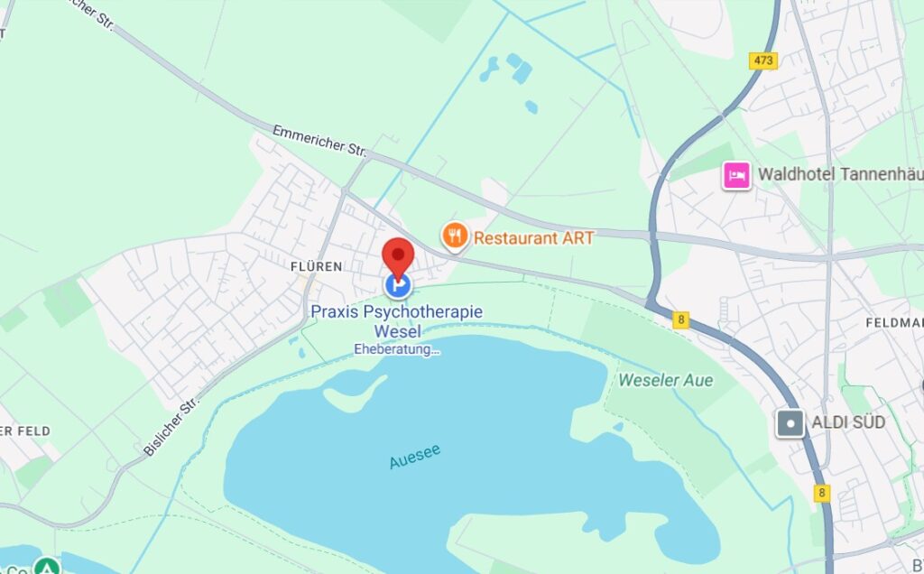 Praxis Psychotherapie Heilpraktiker (Psychotherapie) Wesel Flürener-Weg 30 am Auesee Route Anfahrt